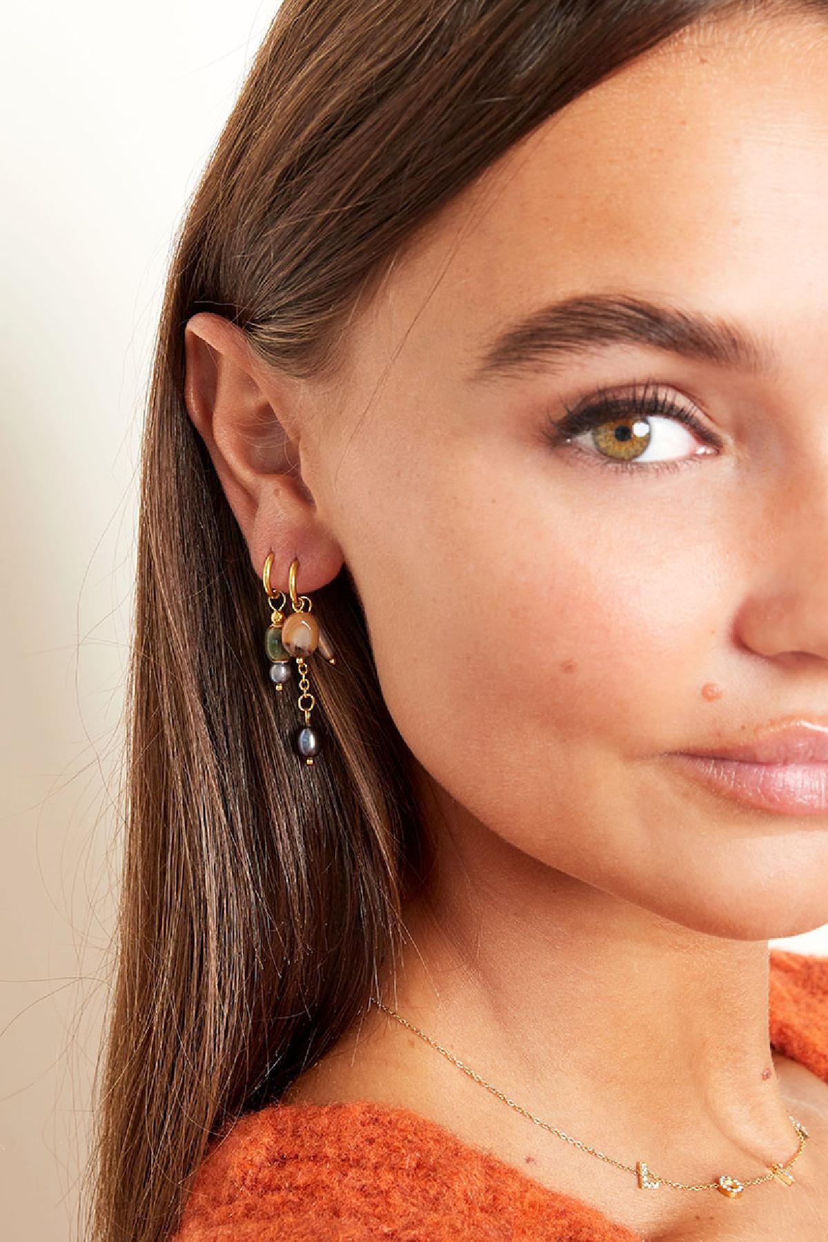Ohrringe mit farbigem Charm klein
